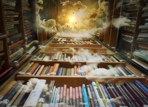 Himmel mit Bücherregalen