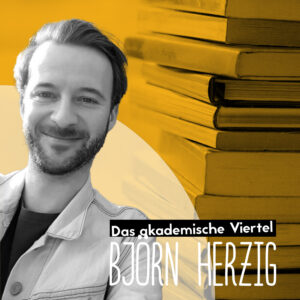 Portrait von Björn Herzig auf gelbem Hintergrund