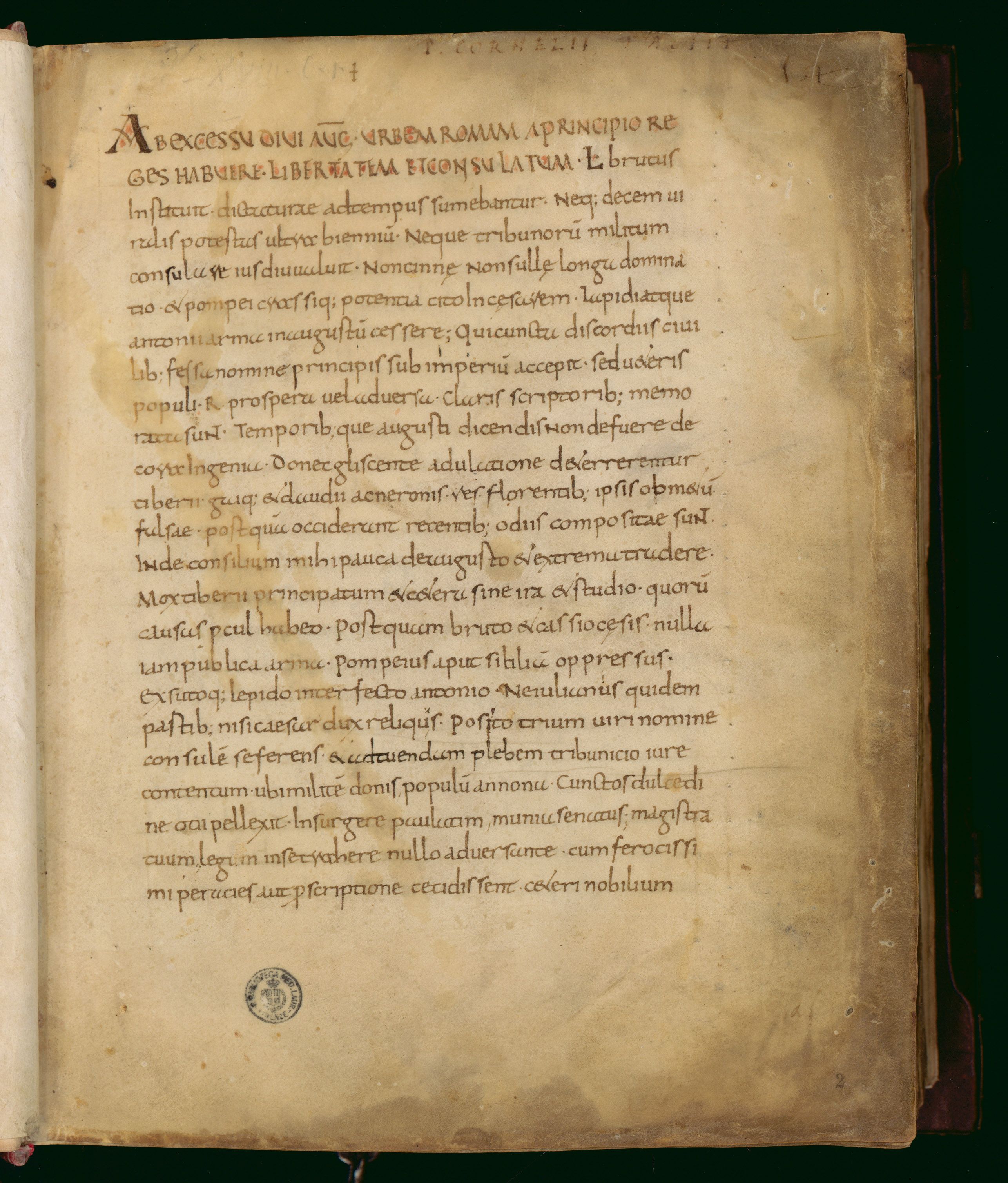 Tacitus_Annalen c Florenz, Biblioteca Medicea Laurenziana